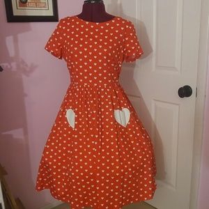 Lindy Bop Brittany Heart Cutout Dot Dress